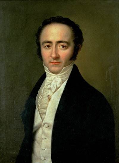 Franz Xaver Mozart (1791-1844), later bekend als Wolfgang Amadeus, jongste zoon van Wolfgang Amadeus Mozart (1756-91), 1825 door Karl Gottlieb Schweikert